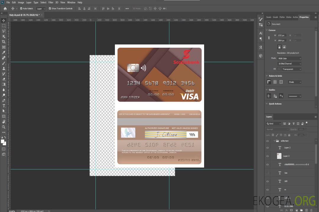 Carte de débit Visa de la Banque Scotia de la Jamaïque template Carte de débit Visa de la Banque Scotia de la Jamaïque template